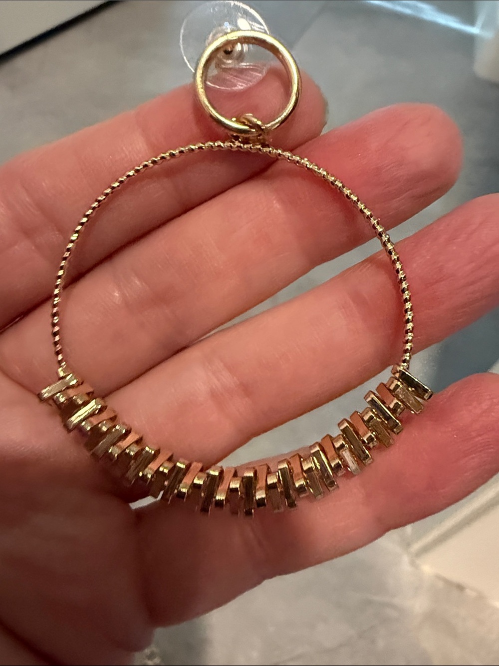 Park Lane Gold Crystal Hoop Earrings - Picture 2 of 5